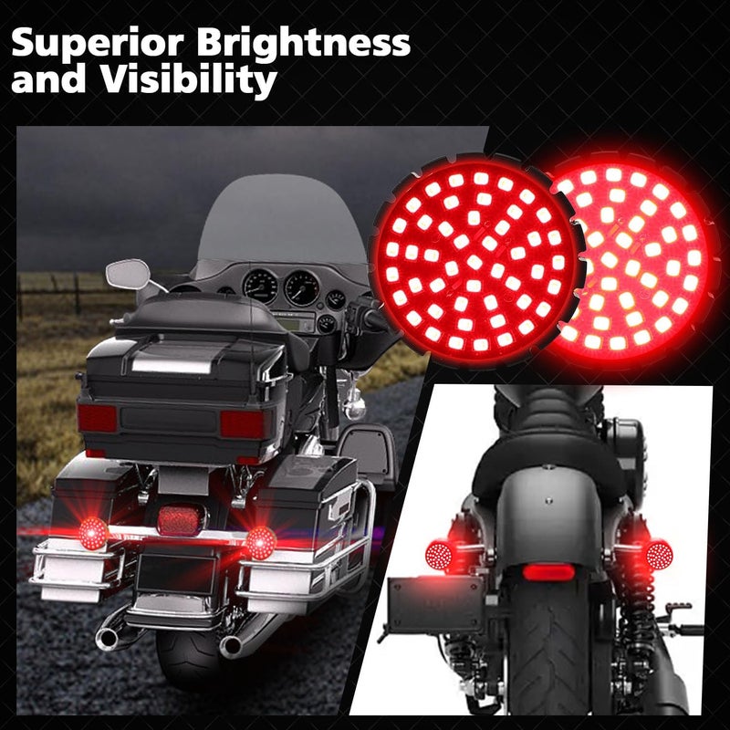 SUNPIE Motorcycle LED Turn Signal Lights 1157 Bullet Style Rear Blinker LED Light Compatible with Harley Touring Dyna Softail Sportster Street Glide Road Glide Iron 883, Dual-Element - Image 5